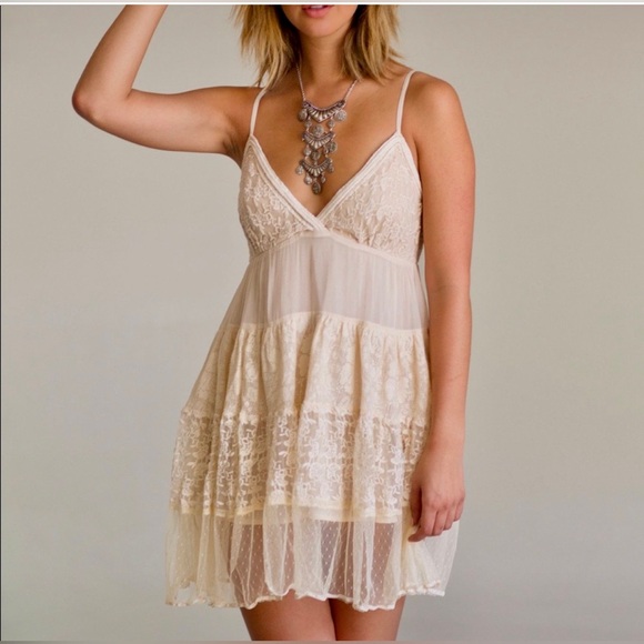 GORGEOUS Raga Anthropologie Layered Lacy Babydoll Minj Dress Sz Large - Picture 3 of 9